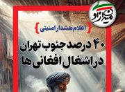 40 درصد جنوب تهران در اشغال افغانی ها! 40 درصد جنوب تهران در اشغال افغانی ها!